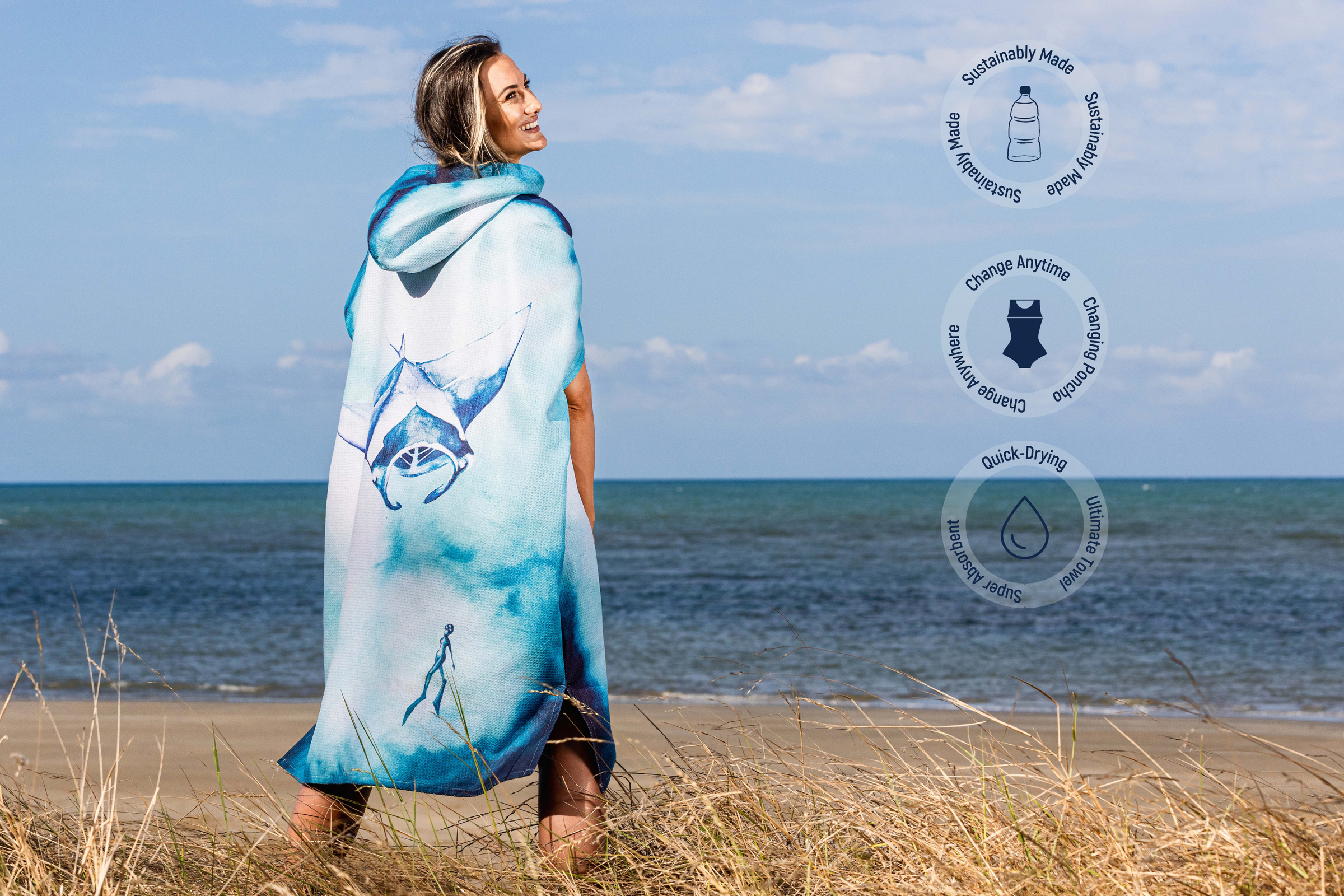 Adult Hooded Changing Towel Manta Design